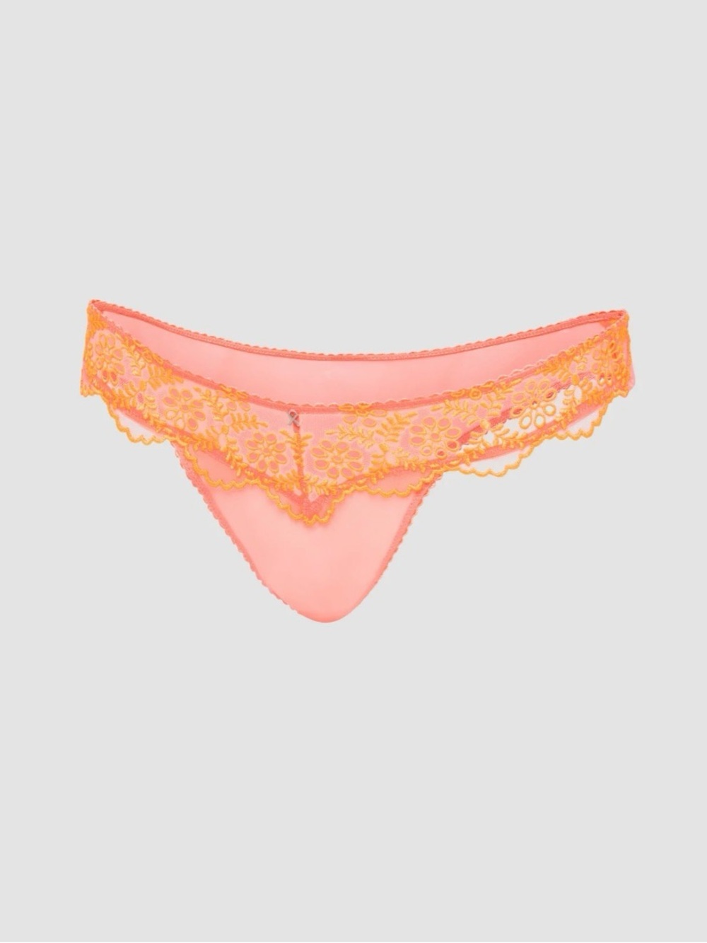 Savage X Fenty Coral Peach & Gold Lace Bikini Panty